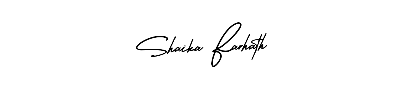 It looks lik you need a new signature style for name Shaika Farhath. Design unique handwritten (AmerikaSignatureDemo-Regular) signature with our free signature maker in just a few clicks. Shaika Farhath signature style 3 images and pictures png