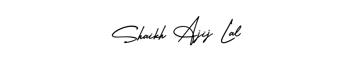 How to Draw Shaikh Ajij Lal signature style? AmerikaSignatureDemo-Regular is a latest design signature styles for name Shaikh Ajij Lal. Shaikh Ajij Lal signature style 3 images and pictures png