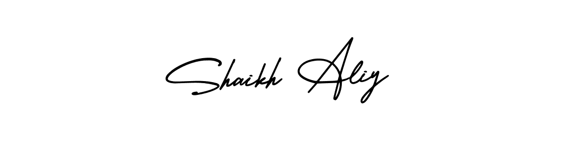 Similarly AmerikaSignatureDemo-Regular is the best handwritten signature design. Signature creator online .You can use it as an online autograph creator for name Shaikh Aliy. Shaikh Aliy signature style 3 images and pictures png