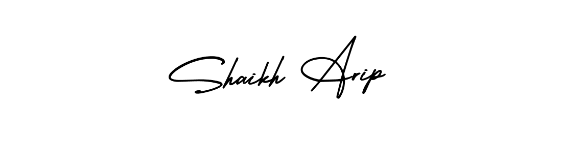 Similarly AmerikaSignatureDemo-Regular is the best handwritten signature design. Signature creator online .You can use it as an online autograph creator for name Shaikh Arip. Shaikh Arip signature style 3 images and pictures png