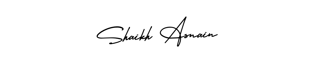 Also You can easily find your signature by using the search form. We will create Shaikh Asnain name handwritten signature images for you free of cost using AmerikaSignatureDemo-Regular sign style. Shaikh Asnain signature style 3 images and pictures png