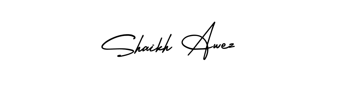 Similarly AmerikaSignatureDemo-Regular is the best handwritten signature design. Signature creator online .You can use it as an online autograph creator for name Shaikh Awez. Shaikh Awez signature style 3 images and pictures png