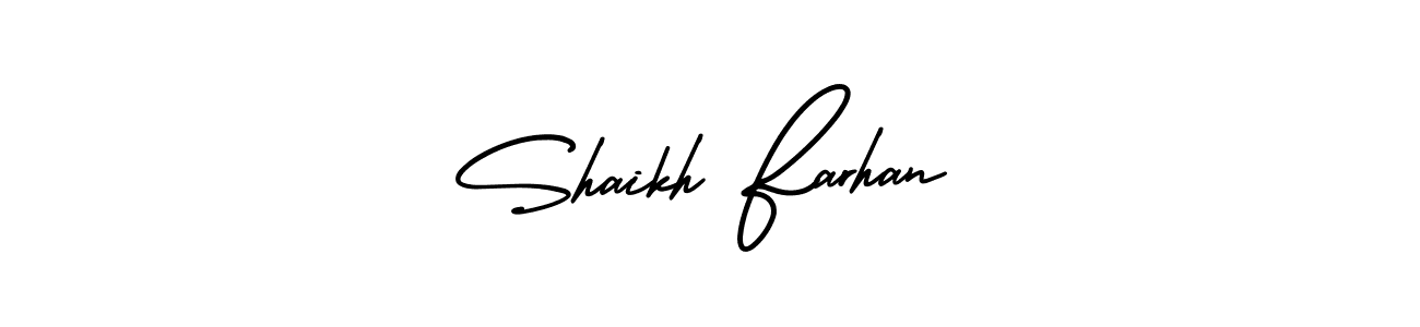 How to Draw Shaikh Farhan signature style? AmerikaSignatureDemo-Regular is a latest design signature styles for name Shaikh Farhan. Shaikh Farhan signature style 3 images and pictures png