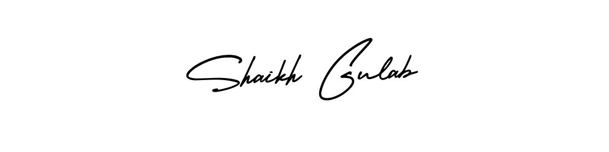 How to make Shaikh Gulab signature? AmerikaSignatureDemo-Regular is a professional autograph style. Create handwritten signature for Shaikh Gulab name. Shaikh Gulab signature style 3 images and pictures png