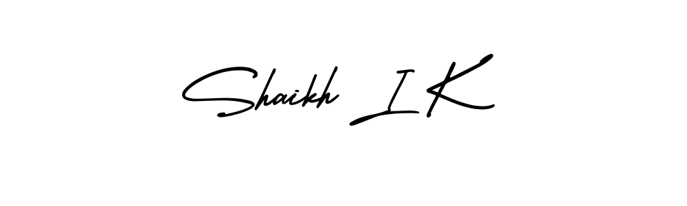 How to make Shaikh I K name signature. Use AmerikaSignatureDemo-Regular style for creating short signs online. This is the latest handwritten sign. Shaikh I K signature style 3 images and pictures png