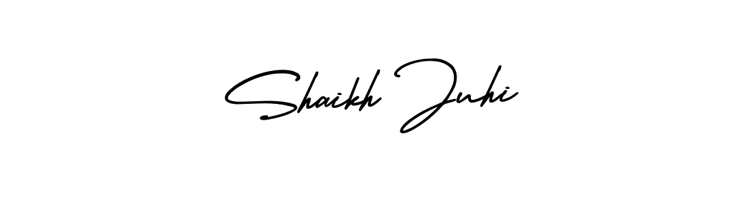 Similarly AmerikaSignatureDemo-Regular is the best handwritten signature design. Signature creator online .You can use it as an online autograph creator for name Shaikh Juhi. Shaikh Juhi signature style 3 images and pictures png