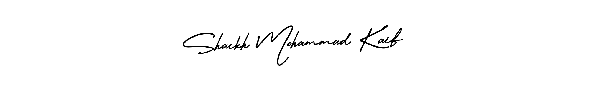 You should practise on your own different ways (AmerikaSignatureDemo-Regular) to write your name (Shaikh Mohammad Kaif) in signature. don't let someone else do it for you. Shaikh Mohammad Kaif signature style 3 images and pictures png