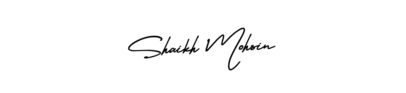 How to make Shaikh Mohsin name signature. Use AmerikaSignatureDemo-Regular style for creating short signs online. This is the latest handwritten sign. Shaikh Mohsin signature style 3 images and pictures png