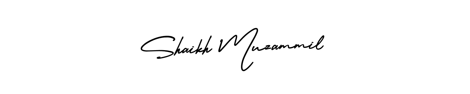 The best way (AmerikaSignatureDemo-Regular) to make a short signature is to pick only two or three words in your name. The name Shaikh Muzammil include a total of six letters. For converting this name. Shaikh Muzammil signature style 3 images and pictures png