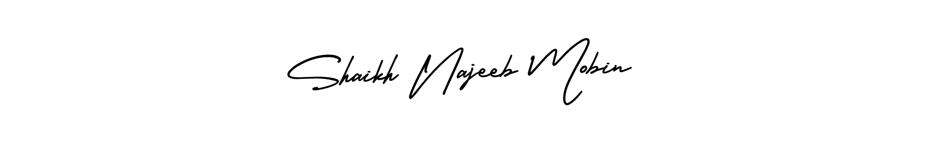 Create a beautiful signature design for name Shaikh Najeeb Mobin. With this signature (AmerikaSignatureDemo-Regular) fonts, you can make a handwritten signature for free. Shaikh Najeeb Mobin signature style 3 images and pictures png