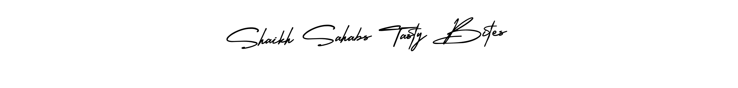 How to make Shaikh Sahabs Tasty Bites name signature. Use AmerikaSignatureDemo-Regular style for creating short signs online. This is the latest handwritten sign. Shaikh Sahabs Tasty Bites signature style 3 images and pictures png