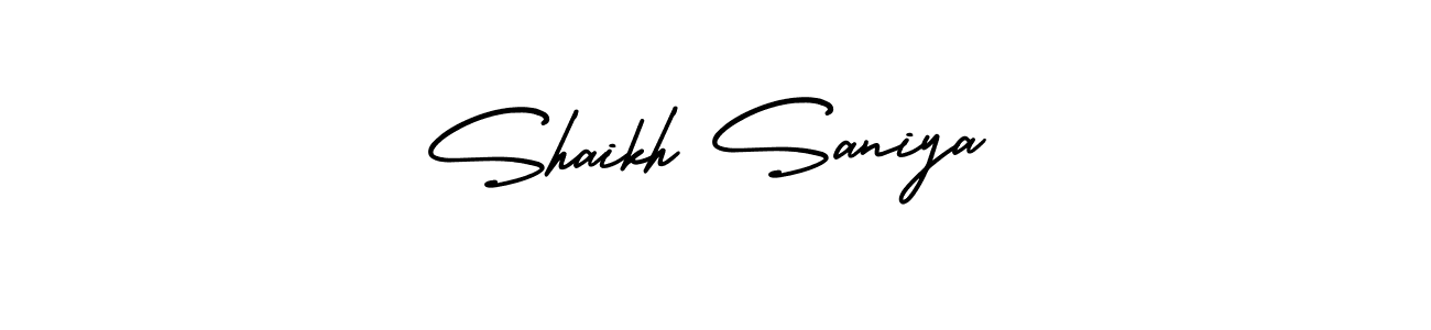 Design your own signature with our free online signature maker. With this signature software, you can create a handwritten (AmerikaSignatureDemo-Regular) signature for name Shaikh Saniya. Shaikh Saniya signature style 3 images and pictures png