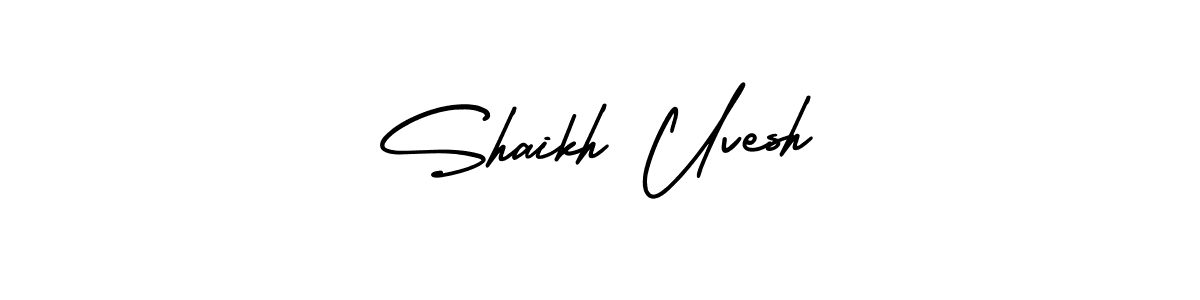 How to make Shaikh Uvesh name signature. Use AmerikaSignatureDemo-Regular style for creating short signs online. This is the latest handwritten sign. Shaikh Uvesh signature style 3 images and pictures png