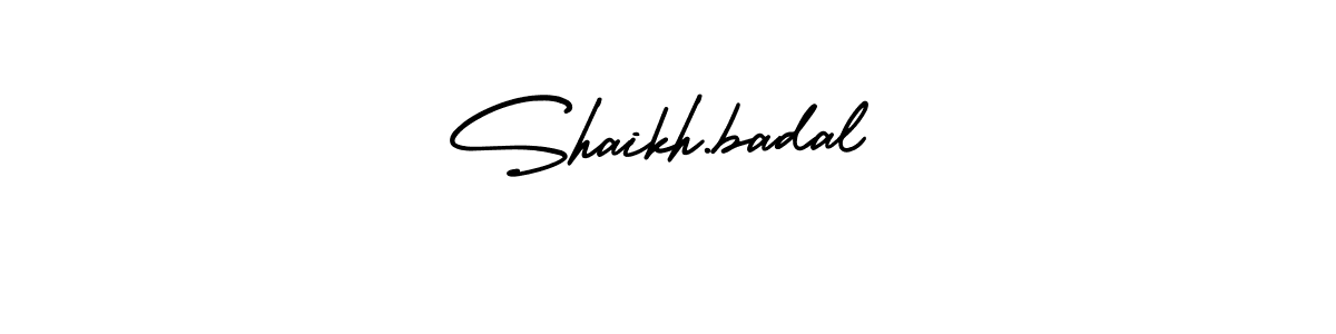 AmerikaSignatureDemo-Regular is a professional signature style that is perfect for those who want to add a touch of class to their signature. It is also a great choice for those who want to make their signature more unique. Get Shaikh.badal name to fancy signature for free. Shaikh.badal signature style 3 images and pictures png