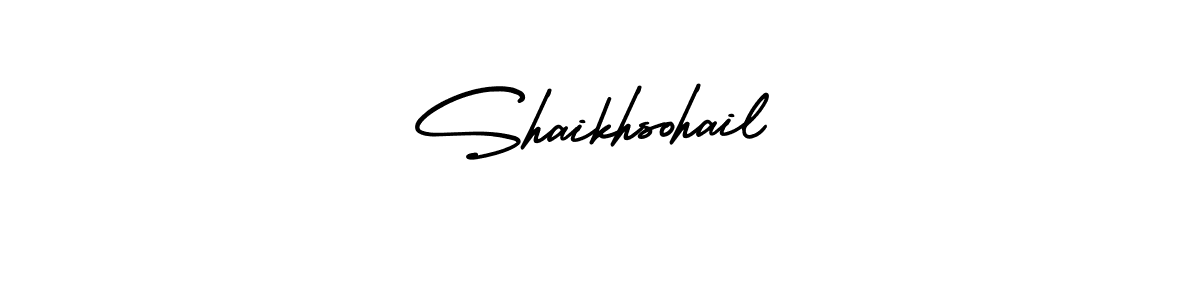 How to make Shaikhsohail name signature. Use AmerikaSignatureDemo-Regular style for creating short signs online. This is the latest handwritten sign. Shaikhsohail signature style 3 images and pictures png