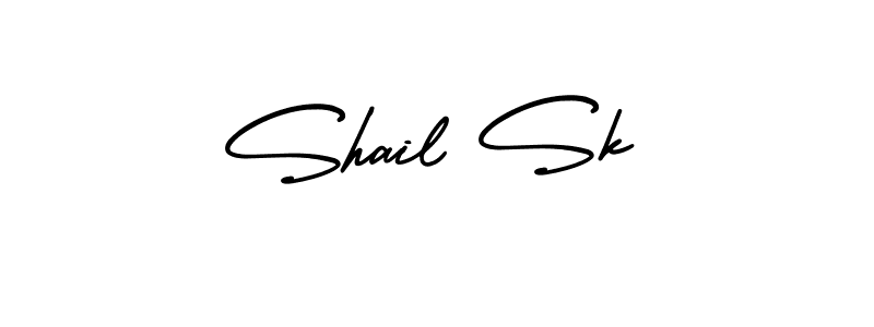 This is the best signature style for the Shail Sk name. Also you like these signature font (AmerikaSignatureDemo-Regular). Mix name signature. Shail Sk signature style 3 images and pictures png