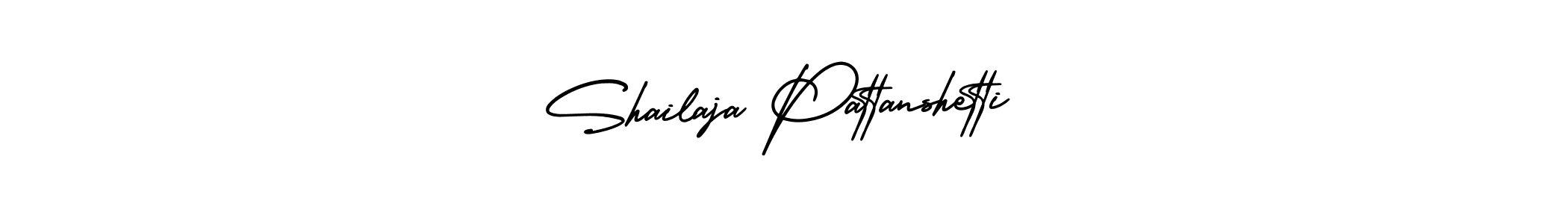 The best way (AmerikaSignatureDemo-Regular) to make a short signature is to pick only two or three words in your name. The name Shailaja Pattanshetti include a total of six letters. For converting this name. Shailaja Pattanshetti signature style 3 images and pictures png