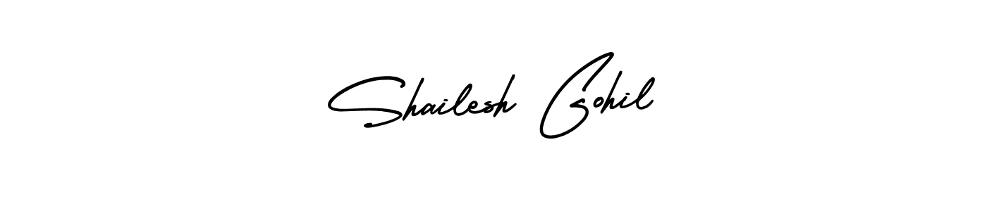 Shailesh Gohil stylish signature style. Best Handwritten Sign (AmerikaSignatureDemo-Regular) for my name. Handwritten Signature Collection Ideas for my name Shailesh Gohil. Shailesh Gohil signature style 3 images and pictures png