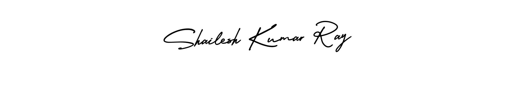 You should practise on your own different ways (AmerikaSignatureDemo-Regular) to write your name (Shailesh Kumar Ray) in signature. don't let someone else do it for you. Shailesh Kumar Ray signature style 3 images and pictures png