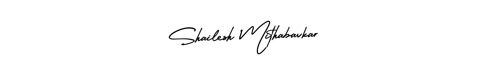 Shailesh Mithabavkar stylish signature style. Best Handwritten Sign (AmerikaSignatureDemo-Regular) for my name. Handwritten Signature Collection Ideas for my name Shailesh Mithabavkar. Shailesh Mithabavkar signature style 3 images and pictures png