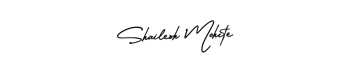 The best way (AmerikaSignatureDemo-Regular) to make a short signature is to pick only two or three words in your name. The name Shailesh Mohite include a total of six letters. For converting this name. Shailesh Mohite signature style 3 images and pictures png