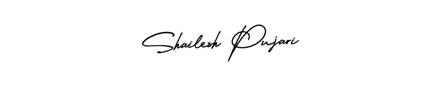 Create a beautiful signature design for name Shailesh Pujari. With this signature (AmerikaSignatureDemo-Regular) fonts, you can make a handwritten signature for free. Shailesh Pujari signature style 3 images and pictures png