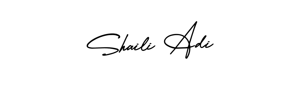 if you are searching for the best signature style for your name Shaili Adi. so please give up your signature search. here we have designed multiple signature styles  using AmerikaSignatureDemo-Regular. Shaili Adi signature style 3 images and pictures png