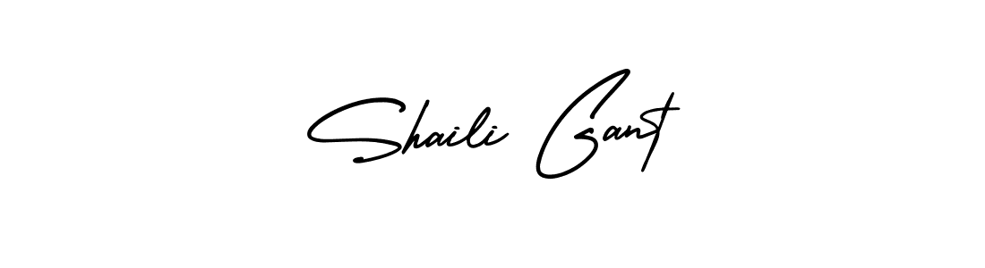 This is the best signature style for the Shaili Gant name. Also you like these signature font (AmerikaSignatureDemo-Regular). Mix name signature. Shaili Gant signature style 3 images and pictures png