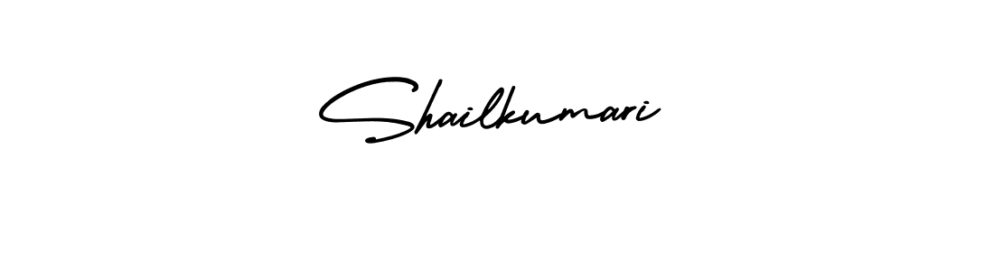 You should practise on your own different ways (AmerikaSignatureDemo-Regular) to write your name (Shailkumari) in signature. don't let someone else do it for you. Shailkumari signature style 3 images and pictures png