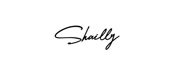 The best way (AmerikaSignatureDemo-Regular) to make a short signature is to pick only two or three words in your name. The name Shailly include a total of six letters. For converting this name. Shailly signature style 3 images and pictures png