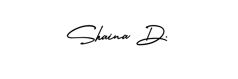 Use a signature maker to create a handwritten signature online. With this signature software, you can design (AmerikaSignatureDemo-Regular) your own signature for name Shaina D.. Shaina D. signature style 3 images and pictures png