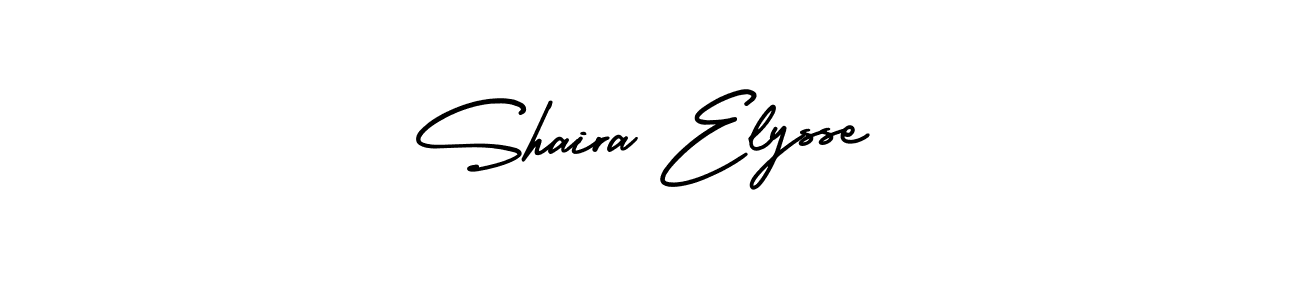 This is the best signature style for the Shaira Elysse name. Also you like these signature font (AmerikaSignatureDemo-Regular). Mix name signature. Shaira Elysse signature style 3 images and pictures png