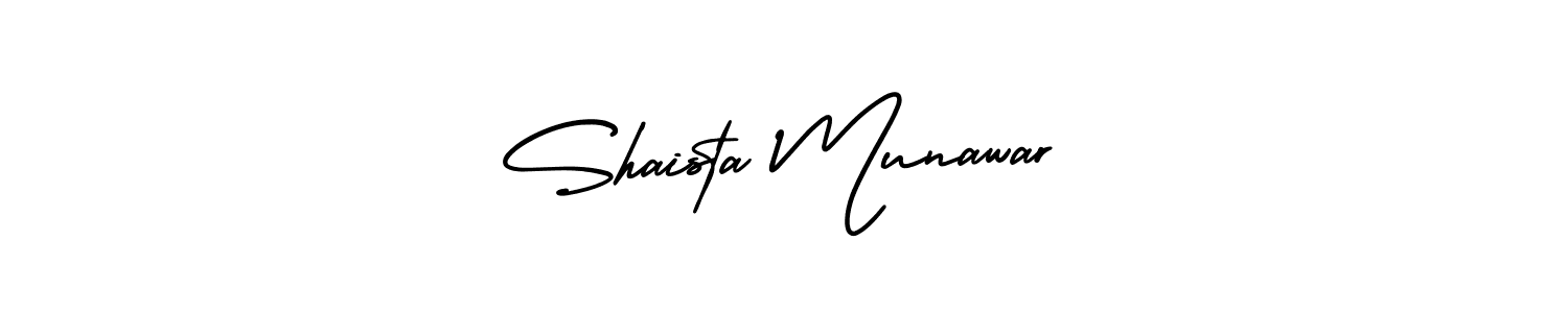 Make a beautiful signature design for name Shaista Munawar. With this signature (AmerikaSignatureDemo-Regular) style, you can create a handwritten signature for free. Shaista Munawar signature style 3 images and pictures png