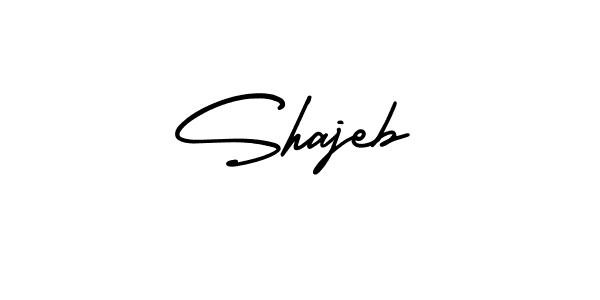 The best way (AmerikaSignatureDemo-Regular) to make a short signature is to pick only two or three words in your name. The name Shajeb include a total of six letters. For converting this name. Shajeb signature style 3 images and pictures png
