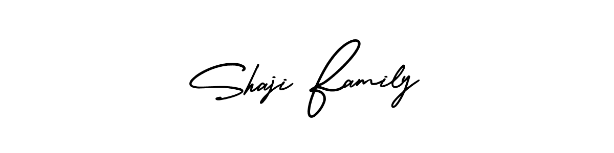 Use a signature maker to create a handwritten signature online. With this signature software, you can design (AmerikaSignatureDemo-Regular) your own signature for name Shaji Family. Shaji Family signature style 3 images and pictures png