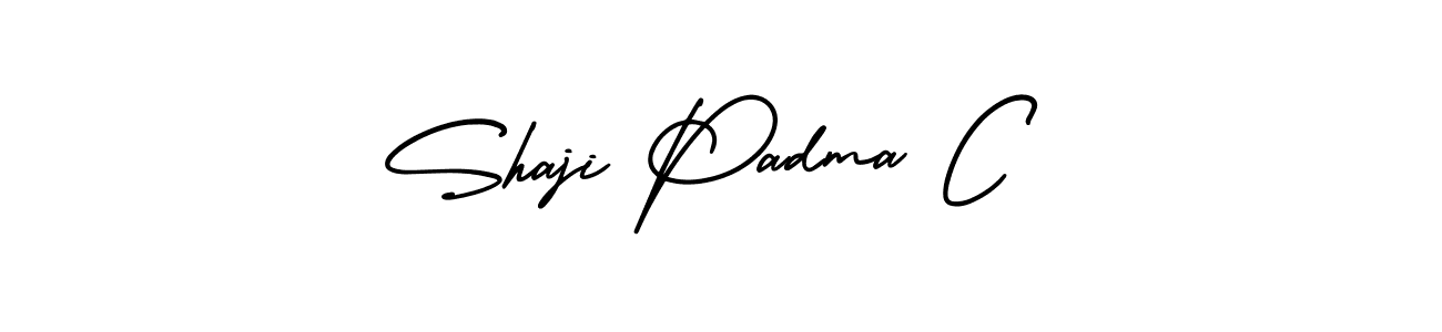 Shaji Padma C stylish signature style. Best Handwritten Sign (AmerikaSignatureDemo-Regular) for my name. Handwritten Signature Collection Ideas for my name Shaji Padma C. Shaji Padma C signature style 3 images and pictures png