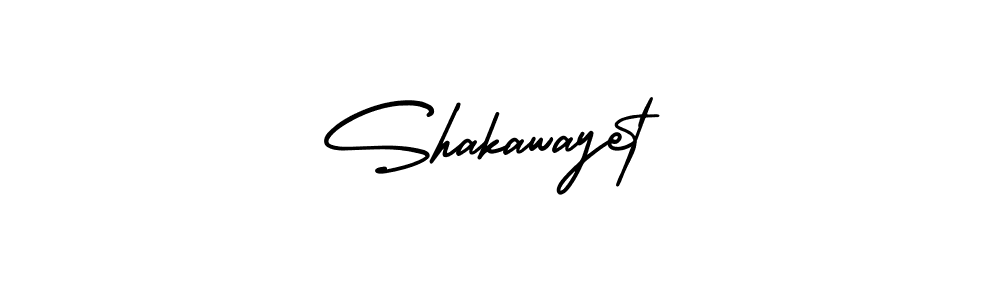 How to make Shakawayet name signature. Use AmerikaSignatureDemo-Regular style for creating short signs online. This is the latest handwritten sign. Shakawayet signature style 3 images and pictures png