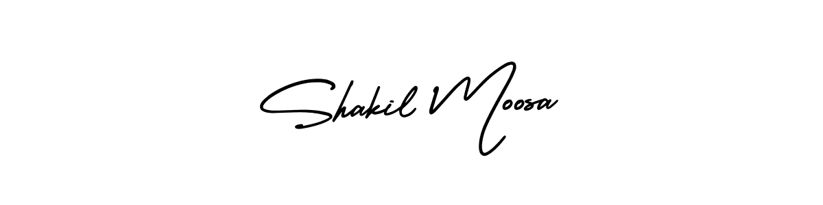 AmerikaSignatureDemo-Regular is a professional signature style that is perfect for those who want to add a touch of class to their signature. It is also a great choice for those who want to make their signature more unique. Get Shakil Moosa name to fancy signature for free. Shakil Moosa signature style 3 images and pictures png