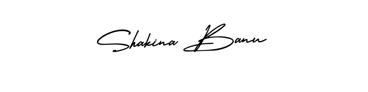 Shakina Banu stylish signature style. Best Handwritten Sign (AmerikaSignatureDemo-Regular) for my name. Handwritten Signature Collection Ideas for my name Shakina Banu. Shakina Banu signature style 3 images and pictures png
