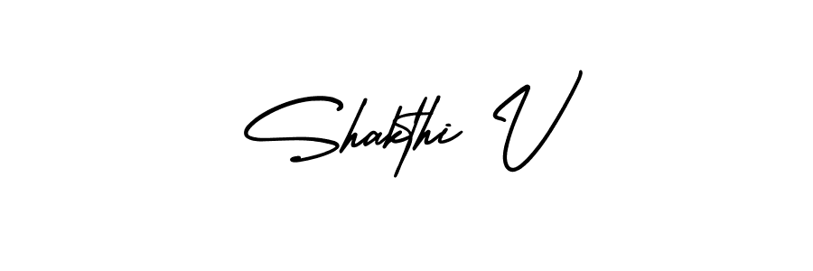 It looks lik you need a new signature style for name Shakthi V. Design unique handwritten (AmerikaSignatureDemo-Regular) signature with our free signature maker in just a few clicks. Shakthi V signature style 3 images and pictures png