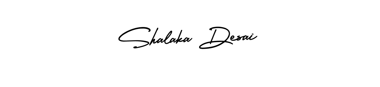 How to make Shalaka Desai name signature. Use AmerikaSignatureDemo-Regular style for creating short signs online. This is the latest handwritten sign. Shalaka Desai signature style 3 images and pictures png