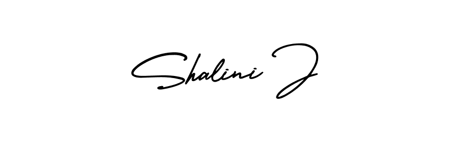 How to make Shalini J name signature. Use AmerikaSignatureDemo-Regular style for creating short signs online. This is the latest handwritten sign. Shalini J signature style 3 images and pictures png