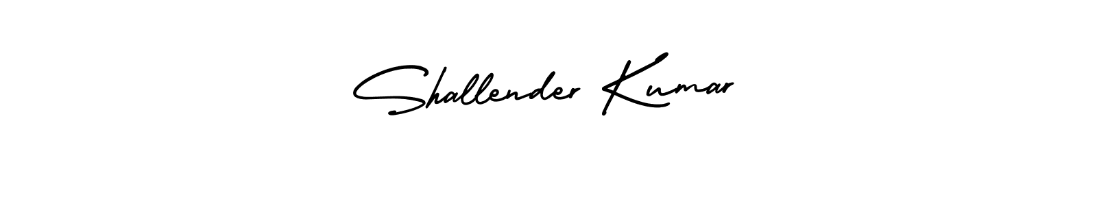 How to make Shallender Kumar name signature. Use AmerikaSignatureDemo-Regular style for creating short signs online. This is the latest handwritten sign. Shallender Kumar signature style 3 images and pictures png