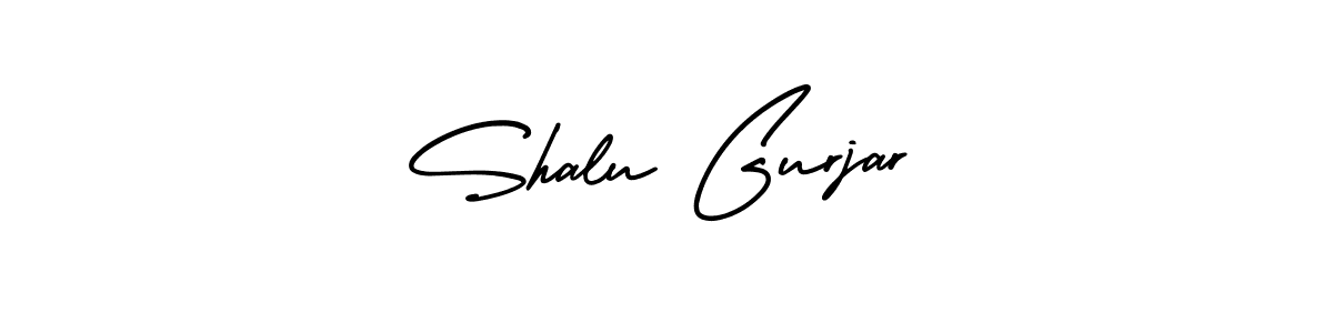 How to make Shalu Gurjar name signature. Use AmerikaSignatureDemo-Regular style for creating short signs online. This is the latest handwritten sign. Shalu Gurjar signature style 3 images and pictures png