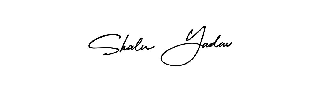 The best way (AmerikaSignatureDemo-Regular) to make a short signature is to pick only two or three words in your name. The name Shalu Yadav include a total of six letters. For converting this name. Shalu Yadav signature style 3 images and pictures png