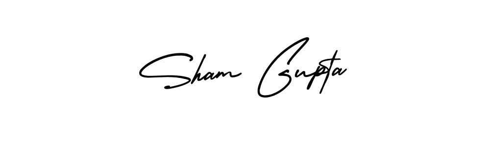 The best way (AmerikaSignatureDemo-Regular) to make a short signature is to pick only two or three words in your name. The name Sham Gupta include a total of six letters. For converting this name. Sham Gupta signature style 3 images and pictures png