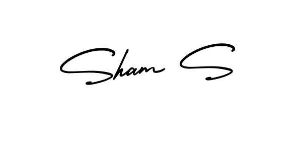 Make a beautiful signature design for name Sham S. With this signature (AmerikaSignatureDemo-Regular) style, you can create a handwritten signature for free. Sham S signature style 3 images and pictures png