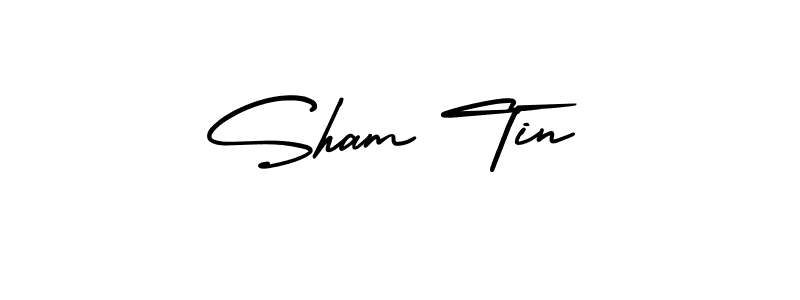 Sham Tin stylish signature style. Best Handwritten Sign (AmerikaSignatureDemo-Regular) for my name. Handwritten Signature Collection Ideas for my name Sham Tin. Sham Tin signature style 3 images and pictures png