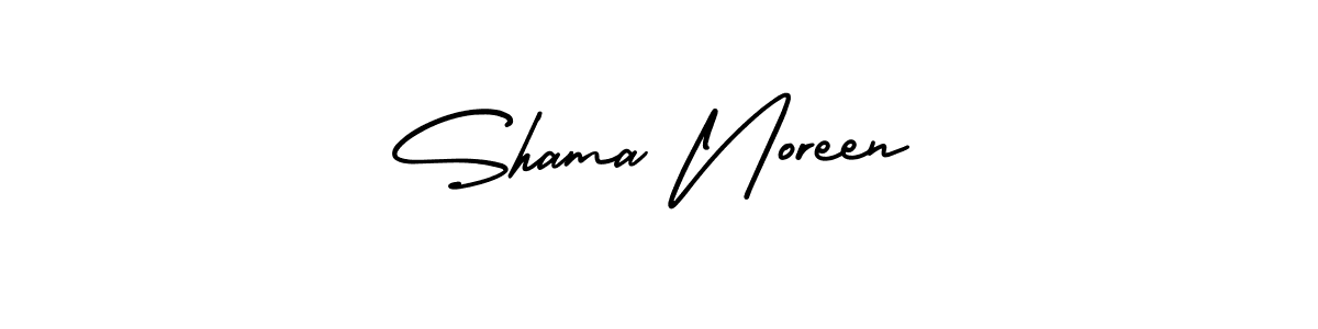 Shama Noreen stylish signature style. Best Handwritten Sign (AmerikaSignatureDemo-Regular) for my name. Handwritten Signature Collection Ideas for my name Shama Noreen. Shama Noreen signature style 3 images and pictures png