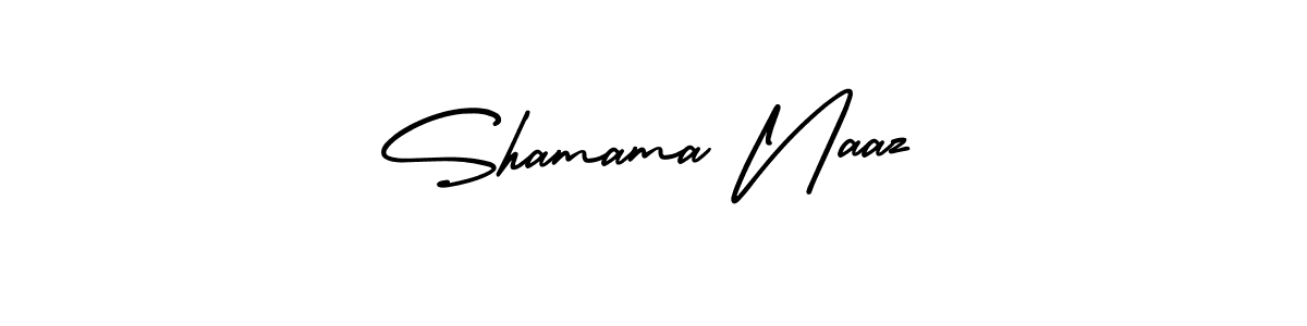 Similarly AmerikaSignatureDemo-Regular is the best handwritten signature design. Signature creator online .You can use it as an online autograph creator for name Shamama Naaz. Shamama Naaz signature style 3 images and pictures png